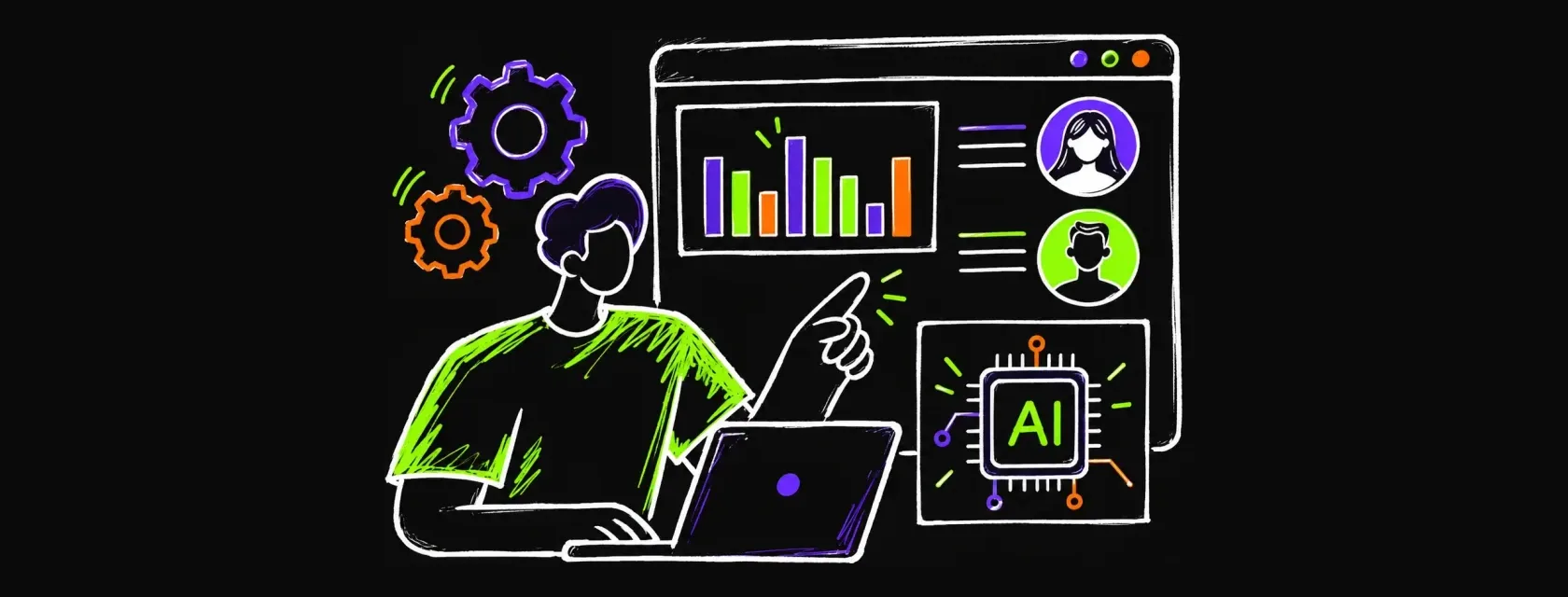 Engineer reviewing AI-generated work on a dashboard