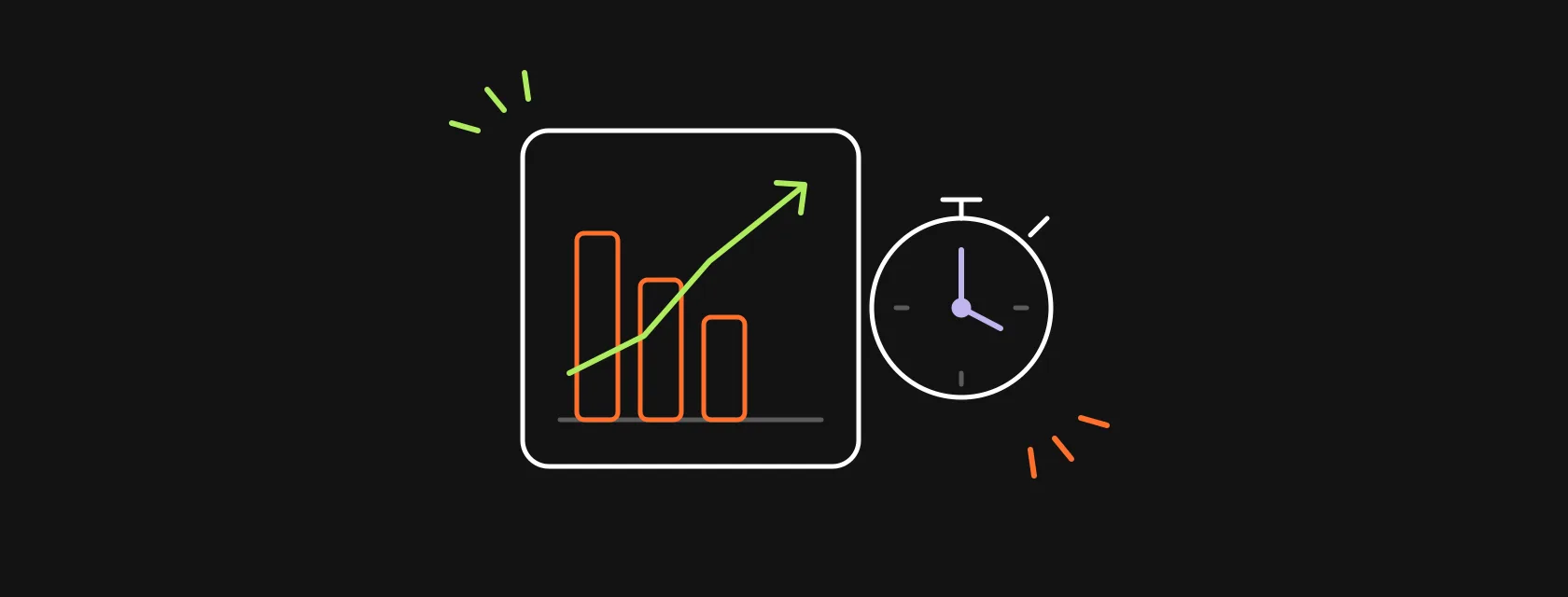 A product shipping faster on a timeline while a cost stack gets smaller