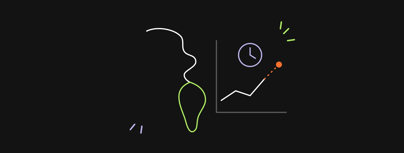 A map of the Americas with a rising trend line and a clock showing overlapping time zones