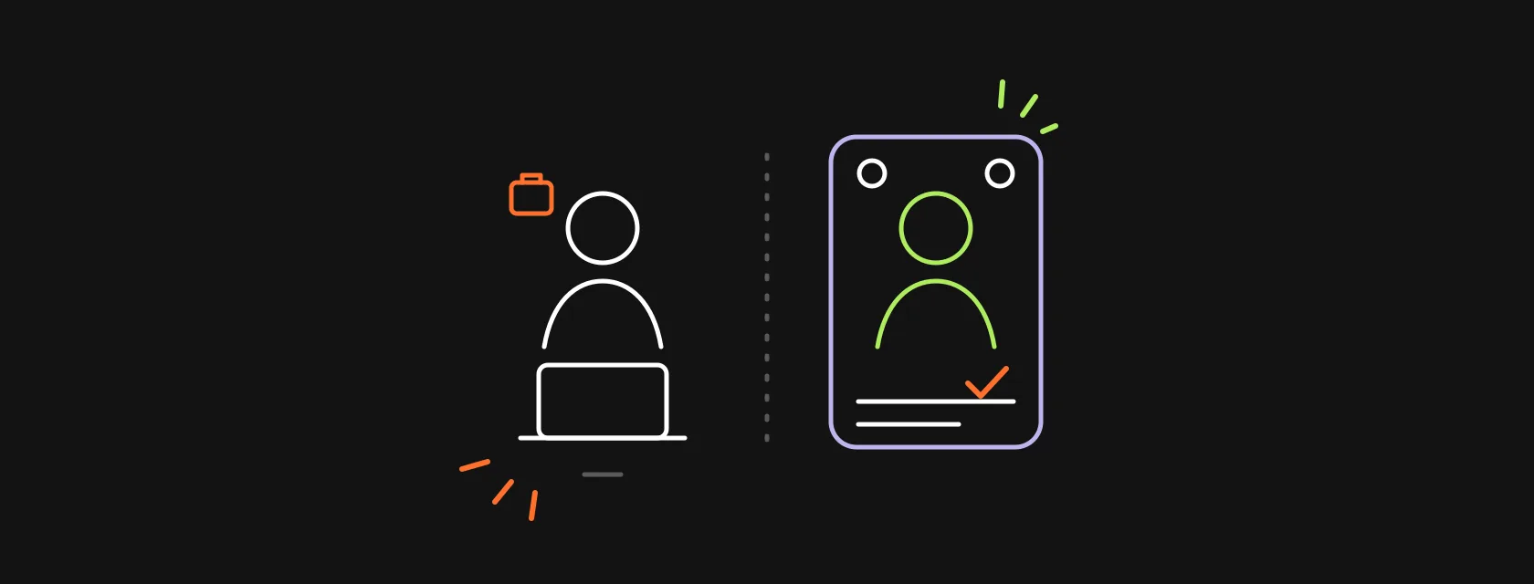 A single freelancer with a briefcase next to an engineer supported by a vendor team